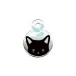 Pet Dog Brand Cute Cartoon Cat And Fish Printed Cat Necklace Pendant Alloy Dog Collar Ornament Pendant