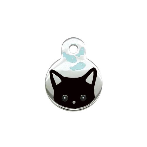 Pet Dog Brand Cute Cartoon Cat And Fish Printed Cat Necklace Pendant Alloy Dog Collar Ornament Pendant