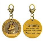 New dog identity card custom lettering tag Jin Mao Teddy dog bronze dog anti-lost pet brand