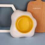 Egg-shaped Pet Bowl Drinking Water Single Bowl Double Bowl Dog Bowls Cute Pet Feeding Bowl Egg Yolk Shaped Food And Water Elevated Bowl Feeder