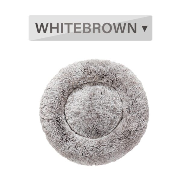 Fluffy Donut Dog Bed  Warm Soft Long Plush Pet Cushion Dog House Cat  Bed Washable Pet Sofa Mat Calming Samll Large Dog Beds