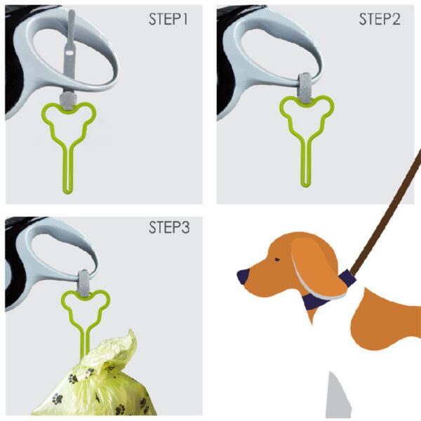 Pet Poop Bag Holder Hands-free Fixed Clip Dog Walking Cleaning Supplies Pet Cat Dog Poop Bag Dispenser Velcro Color Random
