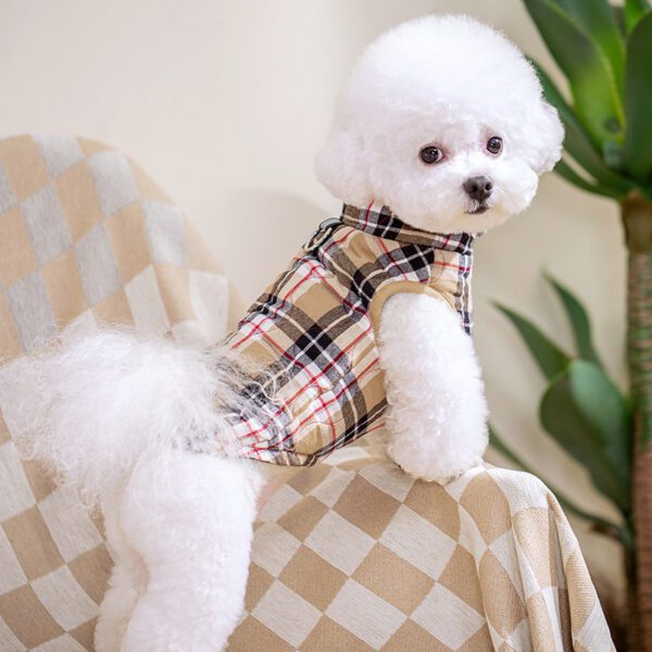 Winter Pet Dog Clothes Heavy Cotton Pet Clothes Jacket Plaid Zipper Down Jacket Pets Supplies