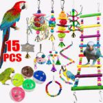 Parrot Combination Toy 10-Piece Set Wooden Bead Rotating Ladder Swing Stand Wooden Ladder Sepak Takraw Chewing Toy