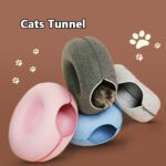 Four Seasons Available Cat Nest Round Woolen Felt Pet Dual-use Cat Nest Tunnel Interactive Training Toy Grey Felt Cat Nest