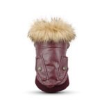 Autumn And Winter Clothes Dog Fur Collar Leather Coat