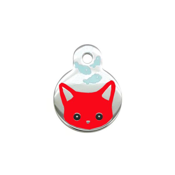 Pet Dog Brand Cute Cartoon Cat And Fish Printed Cat Necklace Pendant Alloy Dog Collar Ornament Pendant