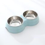 Double Pet Bowls Dog Food Water Feeder Stainless Steel Pet Drinking Dish Feeder Cat Puppy Feeding Supplies Small Dog Accessories