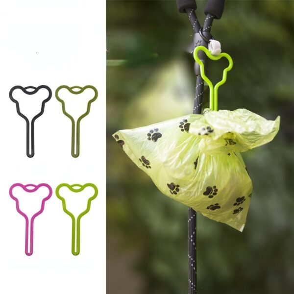 Pet Poop Bag Holder Hands-free Fixed Clip Dog Walking Cleaning Supplies Pet Cat Dog Poop Bag Dispenser Velcro Color Random