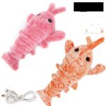 Pet Toys Electric Jumping Shrimp USB Charging Simulation Lobster Funny Cat Plush Pets Toy