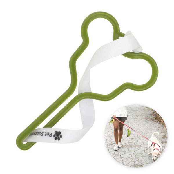 Pet Poop Bag Holder Hands-free Fixed Clip Dog Walking Cleaning Supplies Pet Cat Dog Poop Bag Dispenser Velcro Color Random