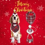 Christmas Triangle Pet Towel Santa Deer Print Dog Scarf Collar Premium Durable Fabric Holiday Decorative Bib For Pets