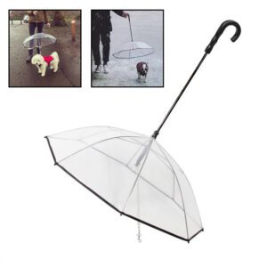 Dog's Transparent Umbrella With Traction Chain Removable Umbrella Pet Products